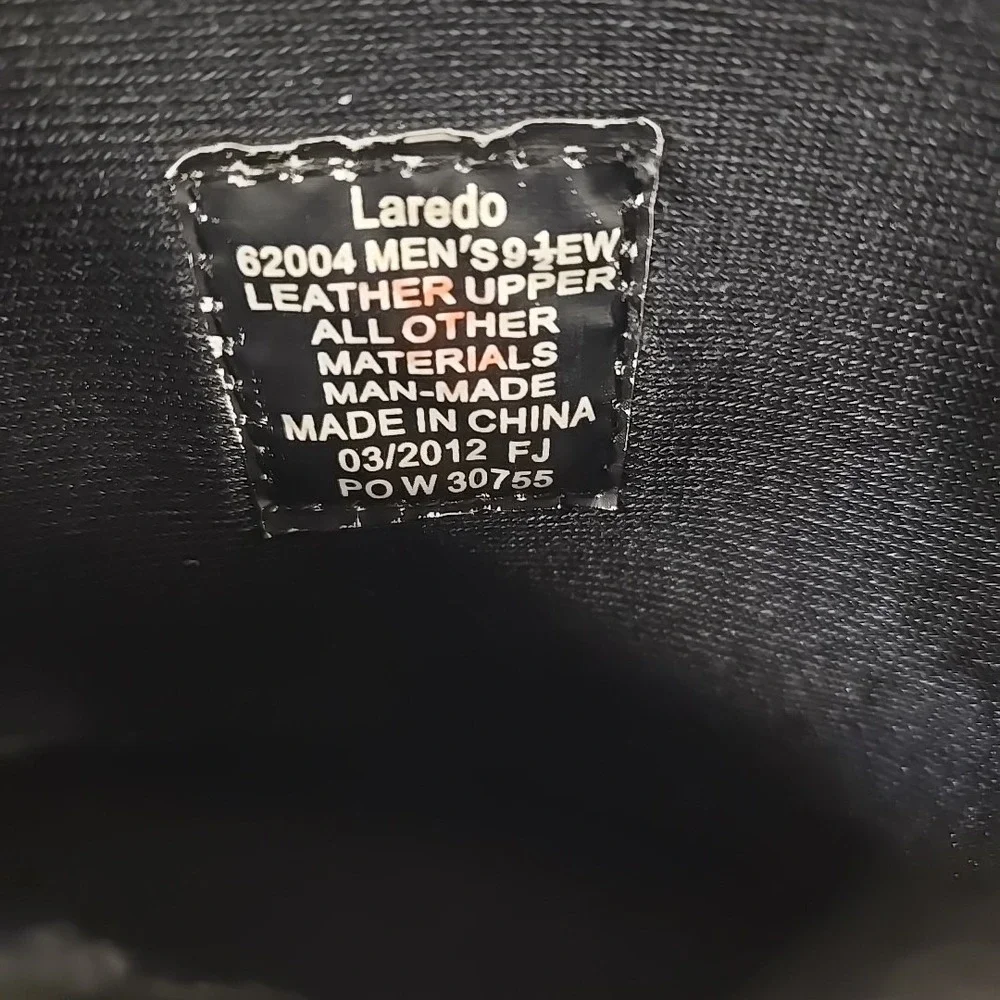 Laredo Men's Fletcher Brown Leather Zipper Ankle Boots 62004 Size 9.5 EW - Picture 10 of 13